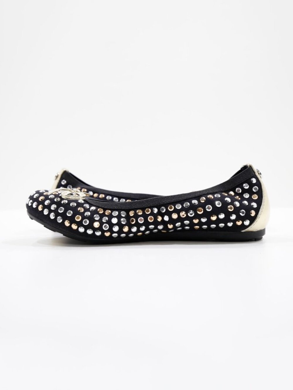Stuart Weitzman Fannie Tara Black Silver & Gold Ballet Flats - Girls' 1 - Picture 5 of 7